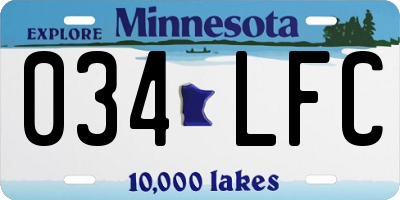 MN license plate 034LFC