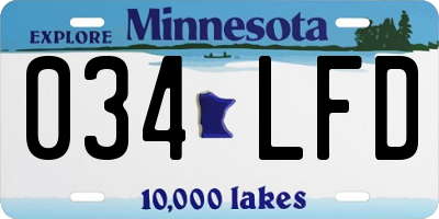 MN license plate 034LFD