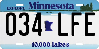 MN license plate 034LFE