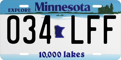 MN license plate 034LFF