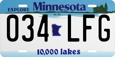 MN license plate 034LFG