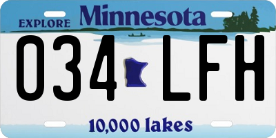 MN license plate 034LFH