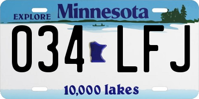 MN license plate 034LFJ