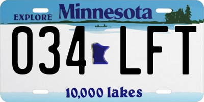 MN license plate 034LFT