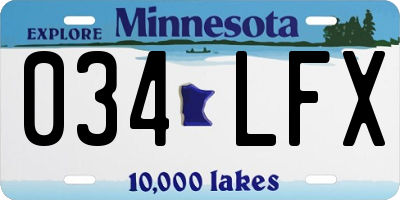 MN license plate 034LFX