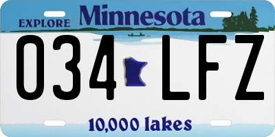 MN license plate 034LFZ