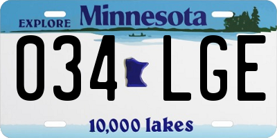 MN license plate 034LGE