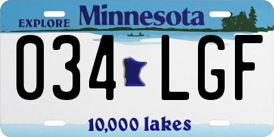 MN license plate 034LGF
