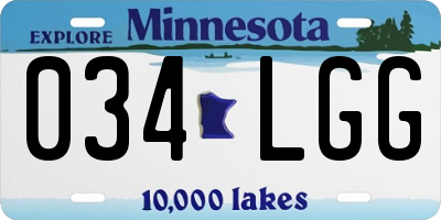 MN license plate 034LGG