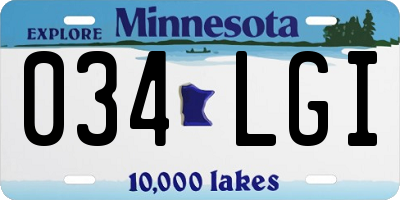 MN license plate 034LGI