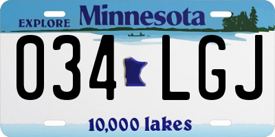 MN license plate 034LGJ