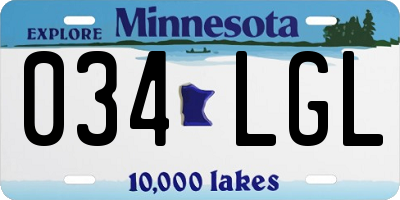 MN license plate 034LGL