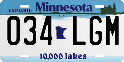 MN license plate 034LGM