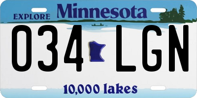 MN license plate 034LGN