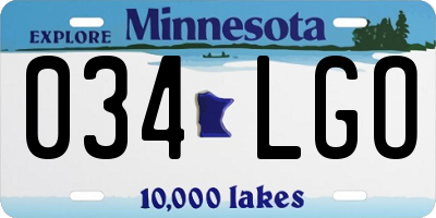 MN license plate 034LGO
