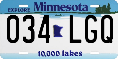 MN license plate 034LGQ