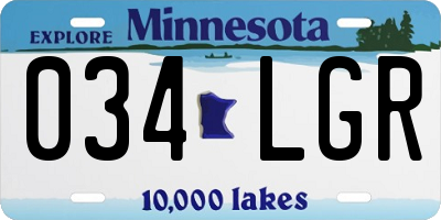 MN license plate 034LGR