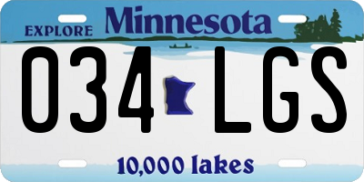 MN license plate 034LGS
