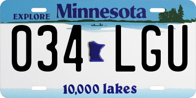 MN license plate 034LGU