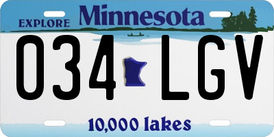 MN license plate 034LGV