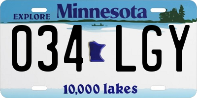 MN license plate 034LGY