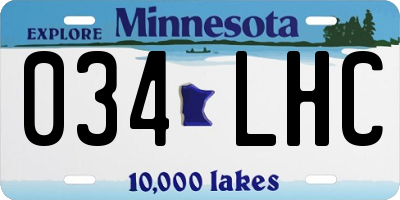 MN license plate 034LHC