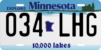 MN license plate 034LHG