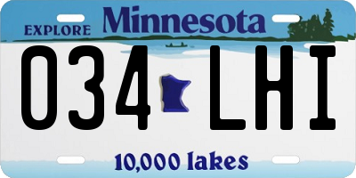 MN license plate 034LHI