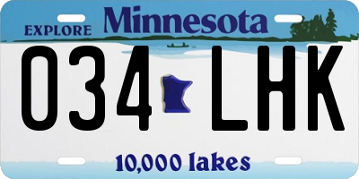 MN license plate 034LHK