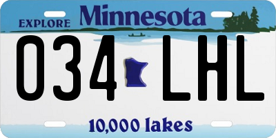 MN license plate 034LHL