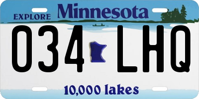 MN license plate 034LHQ