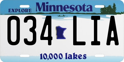 MN license plate 034LIA