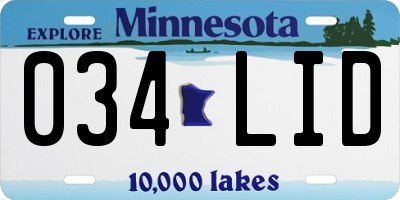 MN license plate 034LID