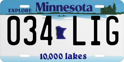 MN license plate 034LIG