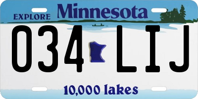 MN license plate 034LIJ
