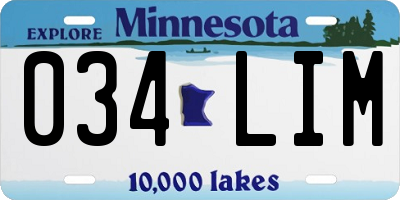 MN license plate 034LIM