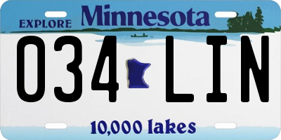 MN license plate 034LIN