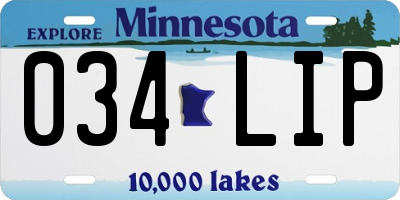 MN license plate 034LIP