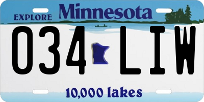 MN license plate 034LIW