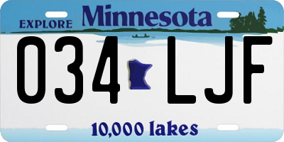 MN license plate 034LJF