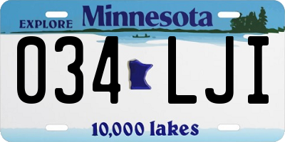 MN license plate 034LJI