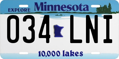 MN license plate 034LNI