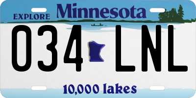 MN license plate 034LNL