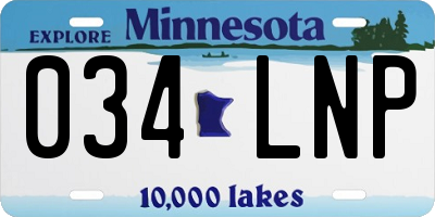 MN license plate 034LNP