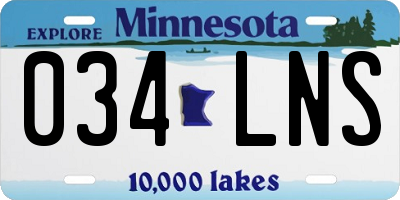 MN license plate 034LNS