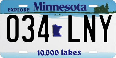 MN license plate 034LNY