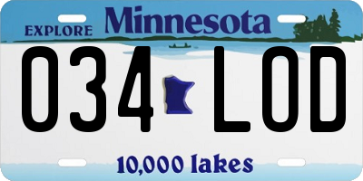 MN license plate 034LOD