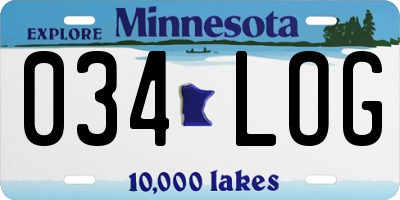 MN license plate 034LOG