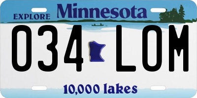 MN license plate 034LOM