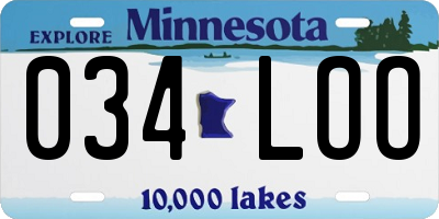 MN license plate 034LOO